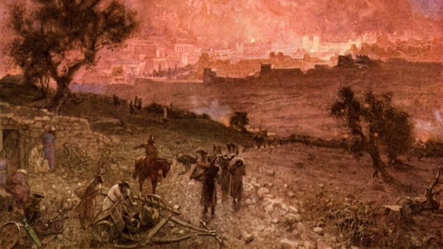 O ilustrare a cuceririi babiloniene a Ierusalimului, de William Hole, 1846-1917.