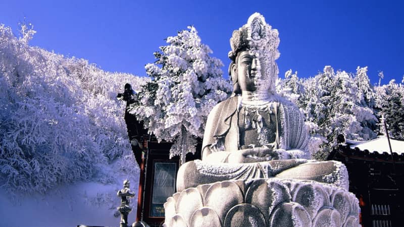 Manggyeongsa Temple is situated on Taebaek mountain, at an altitude of 1,460 meters.