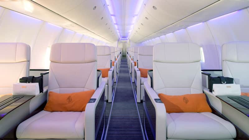 Interior of the new Four Seasons private jet.