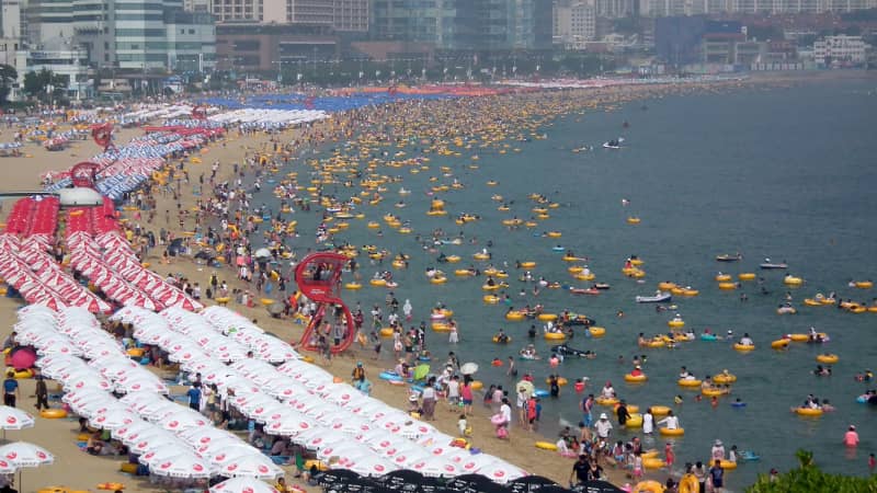 The beach of Haeundae in South Korea's southern port city of Busan.