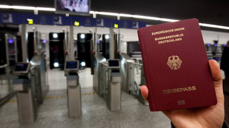 German passport at easyPass at Frankfurt International Airport