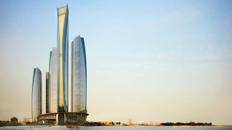 Jumeirah at Etihad Towers (Exterior Day) -- Courtesy Department of Culture and Tourism -- Abu Dhabi