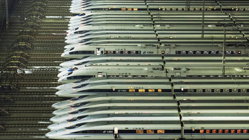 Wuhan's high-speed railway maintenance centre is one of just four in the country.  