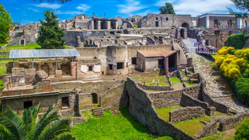 Pompeii: A perfectly preserved ancient city.