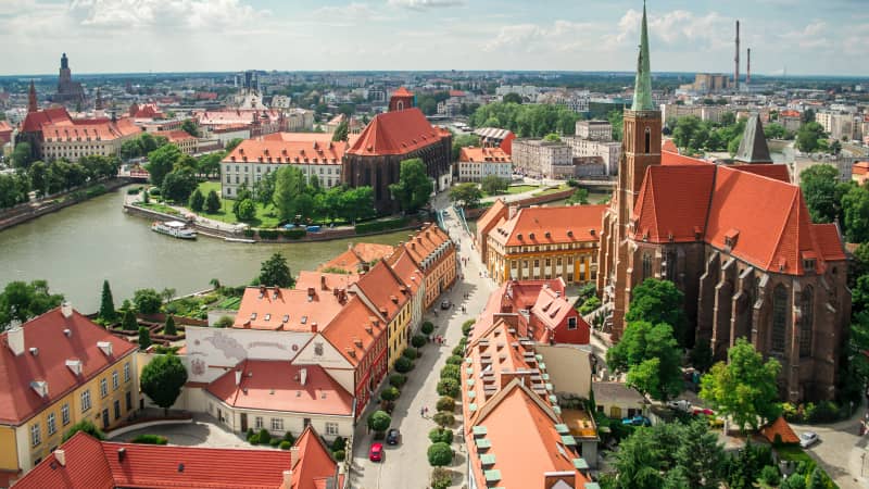  Wroclaw, Poland, boasts superb architecture.