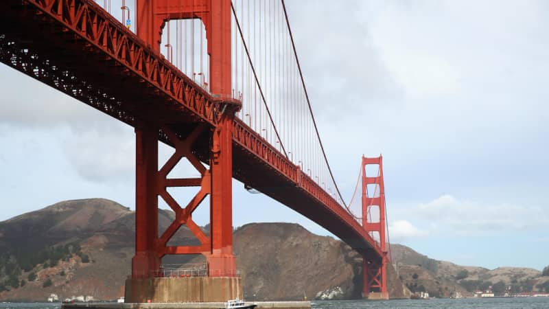 The Golden Gate Bridge is the iconic symbol of San Francisco, one of the major tourist destinations in the United States with a vaccine mandate for many indoor activities.