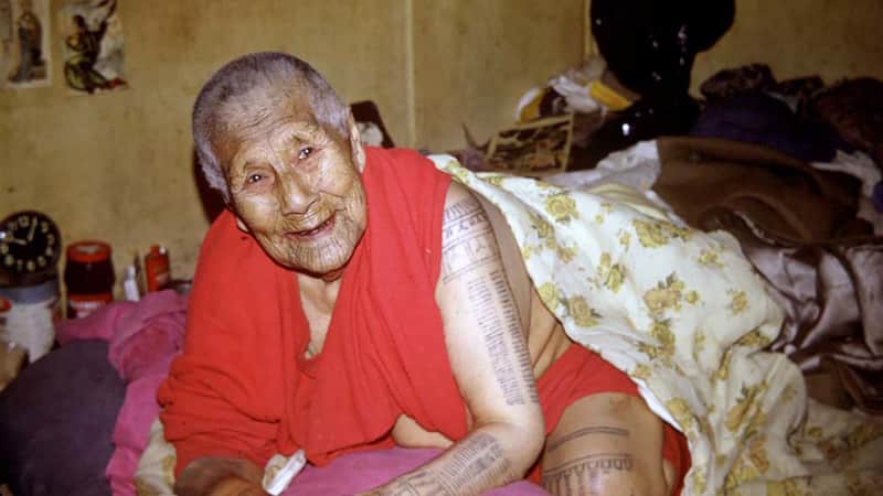 The traditional Inuit tattoos, such as the ones this woman has on her face and limbs, were on the verge of dying out with the elders who had them. 