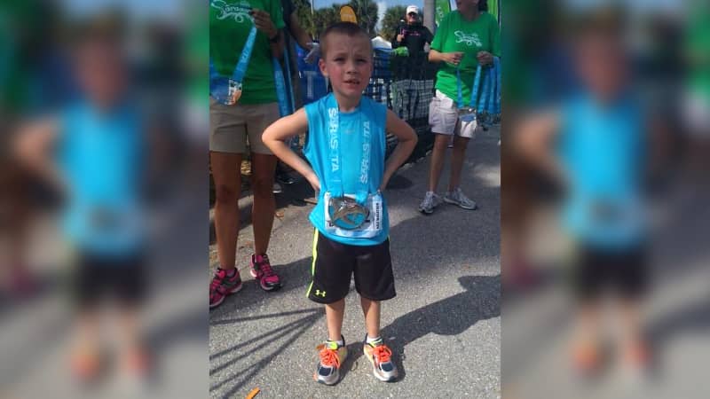 Aiden ran his first half marathon in Sarasota, Florida, when he was 6.