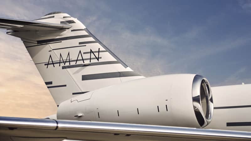 The Aman Private Jet is an airborne extension of the Aman resort philosophy.