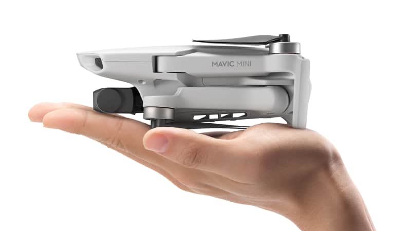 The Mavic Mini weighs in at just 249 grams -- that's about as much as two bananas.