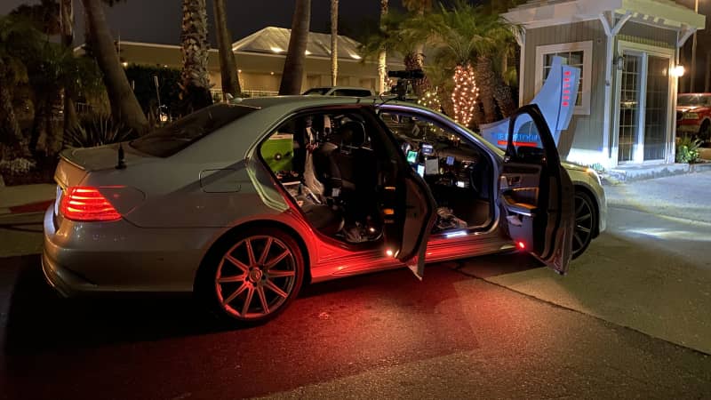 The Mercedes-Benz after they completed the driive in Redondo Beach.