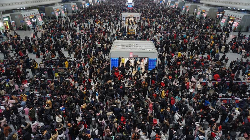 Chunyun, or spring festival travel rush, in China