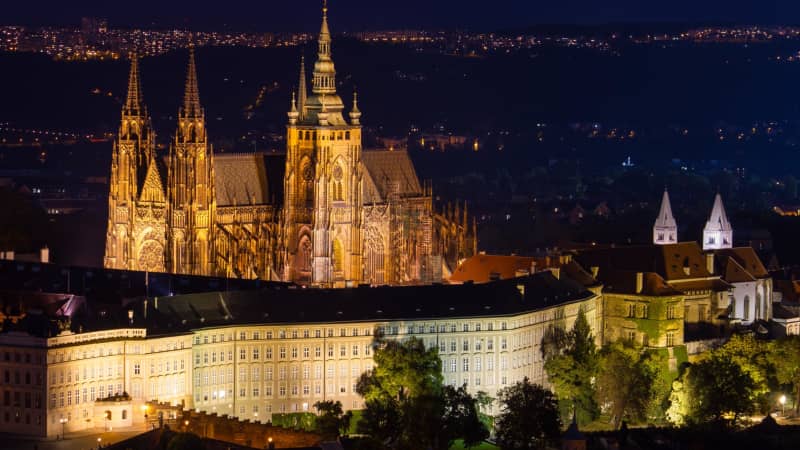 The President of the Czech Republic is officially based in Prague Castle.