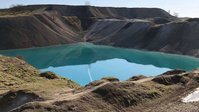 What the "Blue Lagoon" looked like before it was dyed black. 