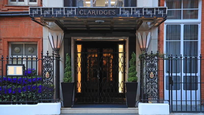 Claridge's hotel with doors closed for first time