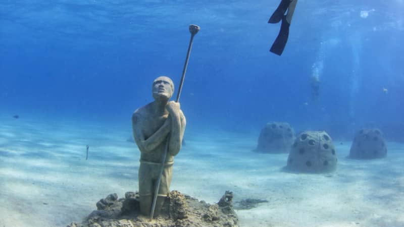 "Virtuoso Man" by artist Willicey Tynes is another sculpture in the underwater park