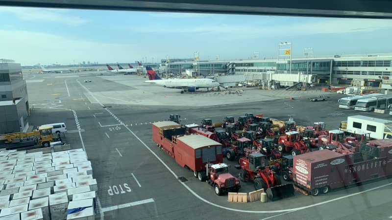 Empty gates, few planes, unused equipment: Welcome to the pandemic airport.