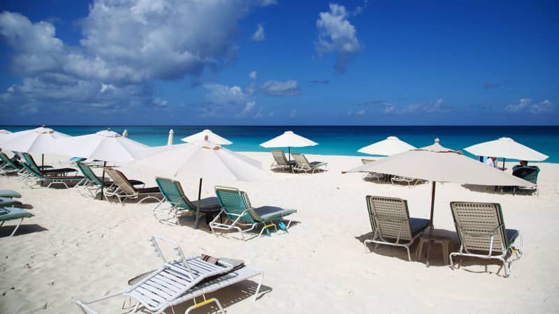 A picture taken on October 23, 2018 shows a beach in Anguilla, a British overseas territory. -