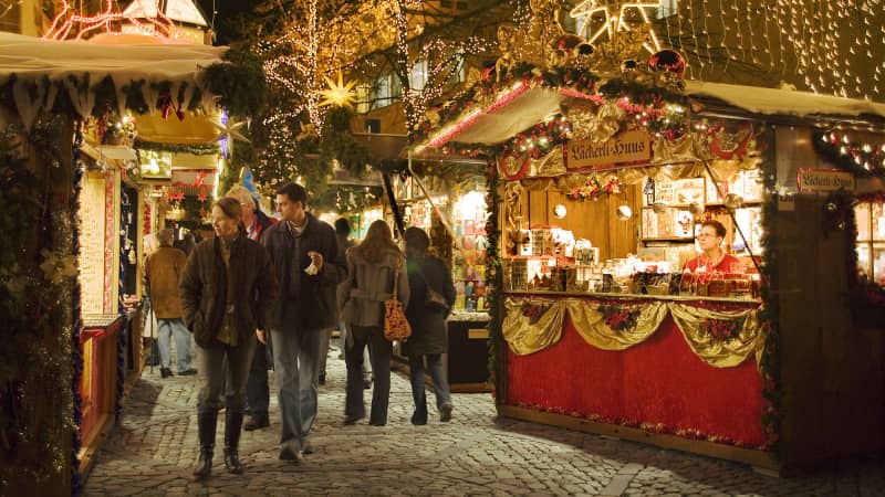 Basel Christmas Market consists of nearly 200 wooden stalls selling Christmas spices, decorations and candles.