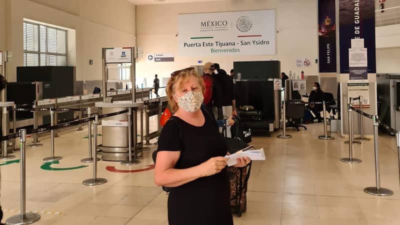 Victoria Slater at the Mexican border after her US visa expired.