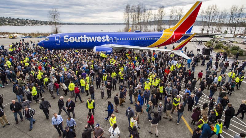 Thousands of Boeing employees at the Renton, Wash. factory celebrated the 10,000th 737 to come off the production line