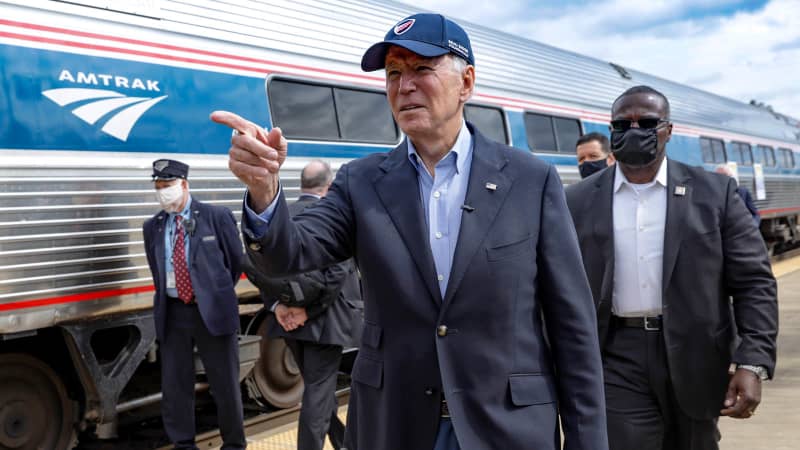 "Amtrak Joe" Biden has expressed his faith in America's railroads.