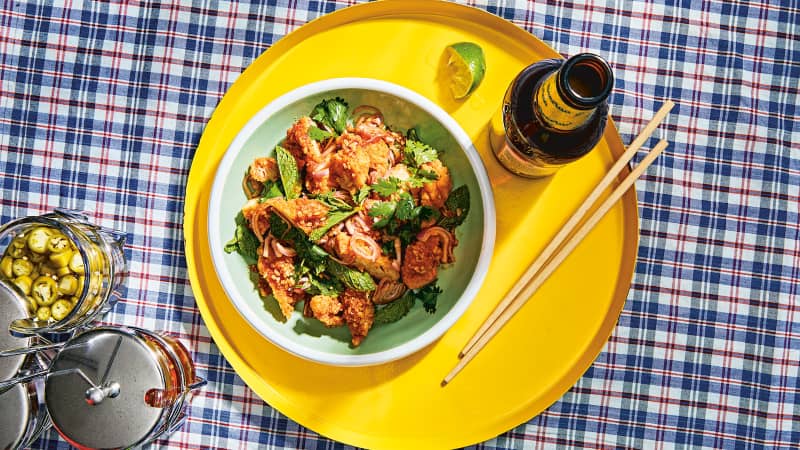 Pepper's Fried Chicken Larb.