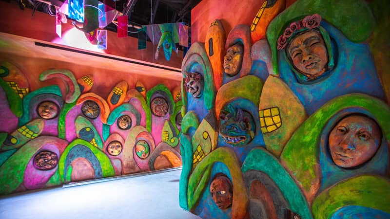 Colorado artists Cal Duran and David Ocelotl Garcia collaborated on Earth Spirits of the Subconcsious Mind at Meow Wolf's Convergence Station.