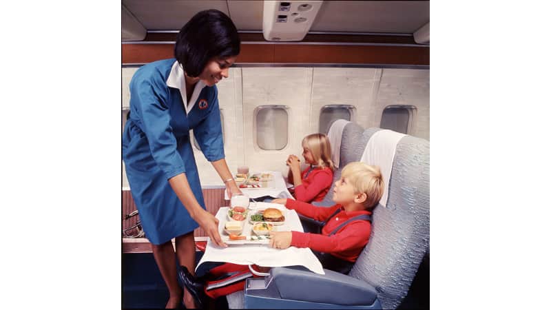 Children enjoying the service on American Airlines. 