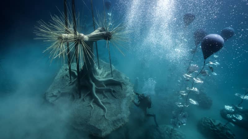 The underwater forest is located off the coast of Pernera beach in Ayia Napa, Cyprus.