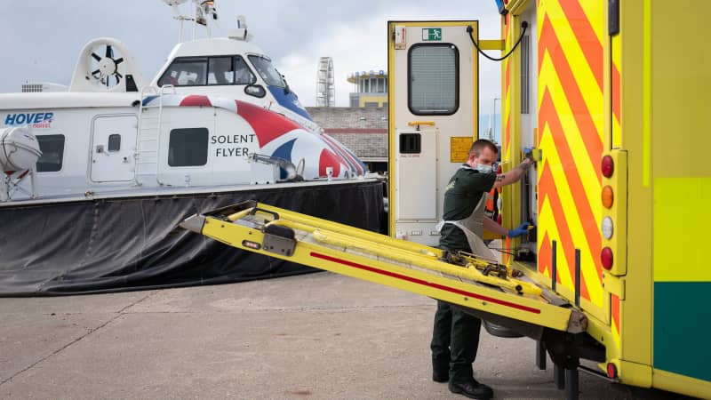 The Solent hovercraft service has carried patients suffering from Covid.