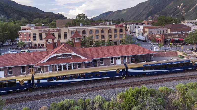 Passengers spend the night in their choice of three hotels in Glenwood Springs, Colorado.