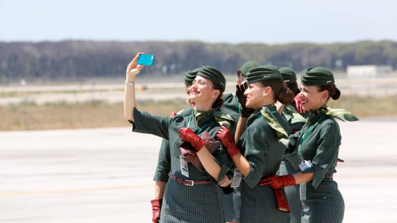 Some of Italy's top fashion designers have contributed to Alitalia cabin crew uniforms.