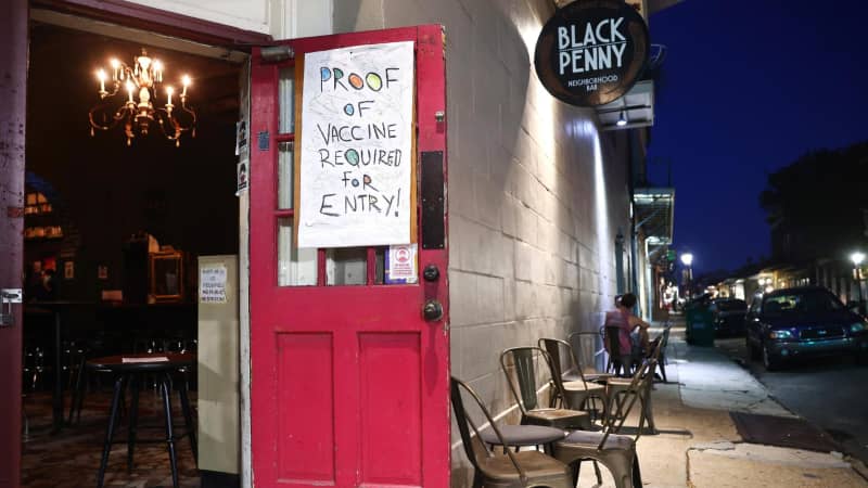 Want to drink at a French Quarter bar in New Orleans? You need to have proof of vaccination or a negative COVID-19 test to enter.