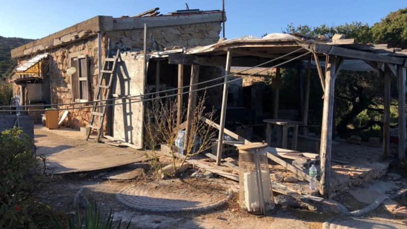 Morandi's ramshackle home on Budelli. 