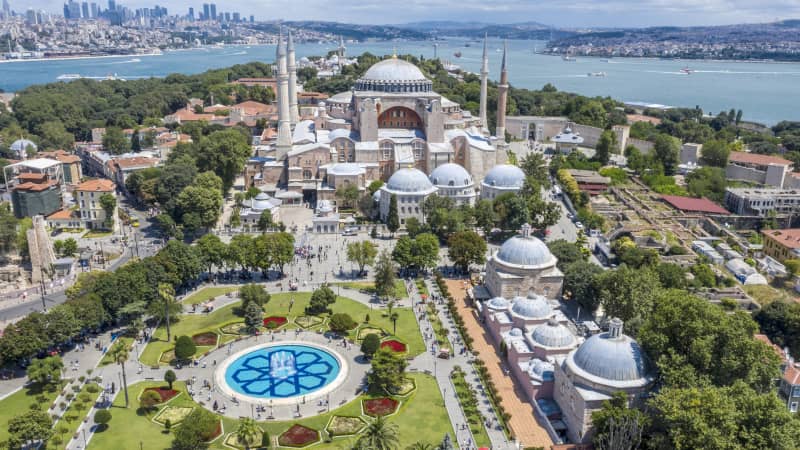 "When you're willing to pay, it's a really easy conversation," says India of how Sienna Charles managed to close down major world monuments for clients, including the Hagia Sophia in Istanbul, pictured.