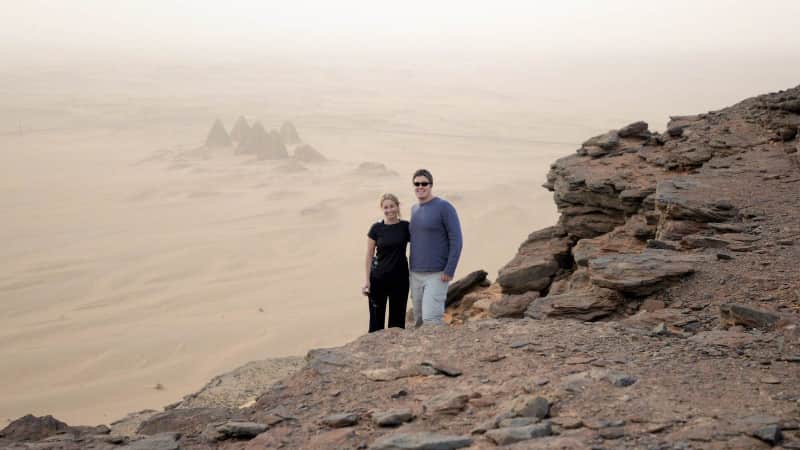 Life before kids: Loren and her husband Walter on a 2008 work trip from Khartoum to the Egypt-Sudan border.
