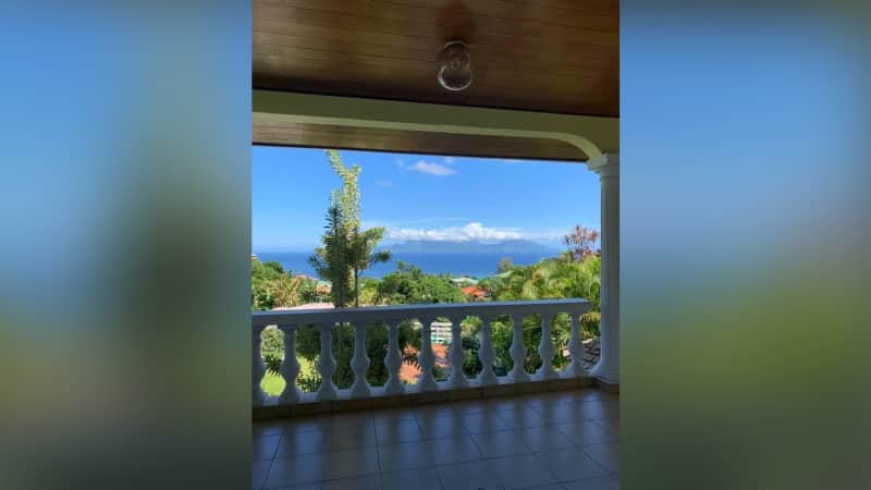 Kathy Antoine posted this photograph of the view from her window in Tahiti in May 2020, capturing Florida-resident Reggie Laroche's attention.