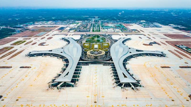 Opened earlier in 2021, Tianfu International Airport is one of the largest new airports in China.