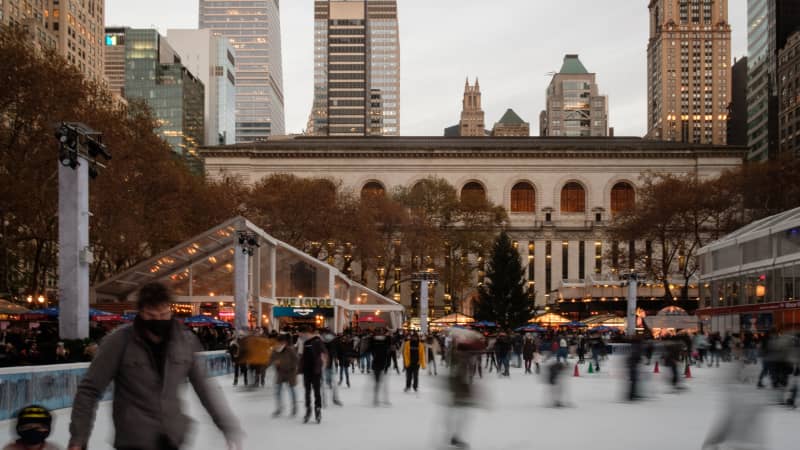 The ice skating rink at Bryant Park in New York City is just one of the city's many draws.  Some people might still be asking whether they should travel this seaon while there are still unknowns.