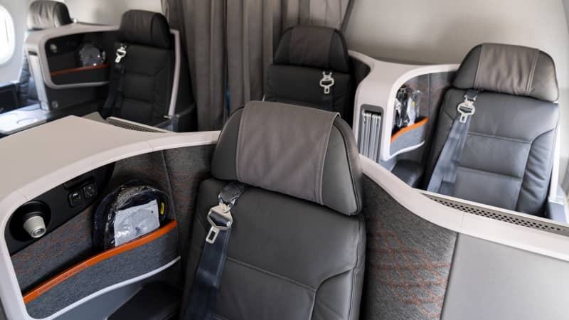 Singapore Airlines unveiled its new cabin offering for its 737 Max 8 aircraft in November, 2021.