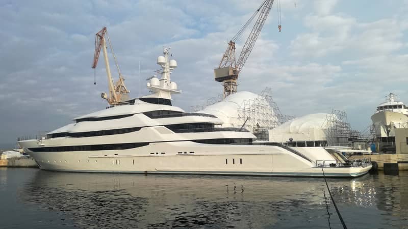 Amore Vero, a yacht linked to Russian businessman Igor Sechin, was detained in La Ciotat in the South of France.