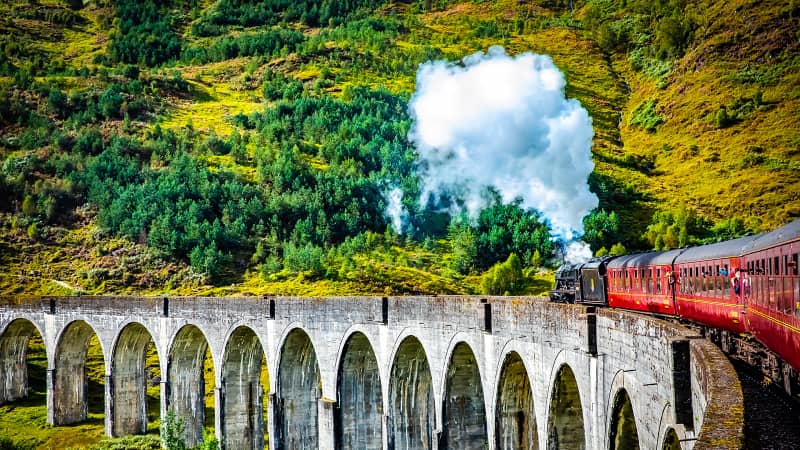 The West Highland Railway's 1,250-foot viaduct was used in the "Harry Potter" films. 