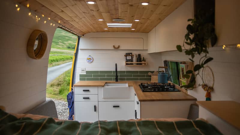 Dale Comley and Charlie Low spent over a year converting their van into a campervan.