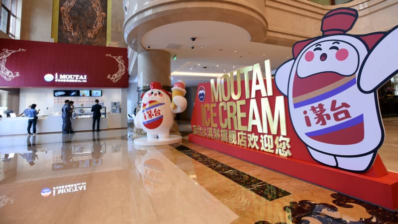 The new Moutai ice cream store opened on May 19, 2022 in the Chinese city of Zunyi.  