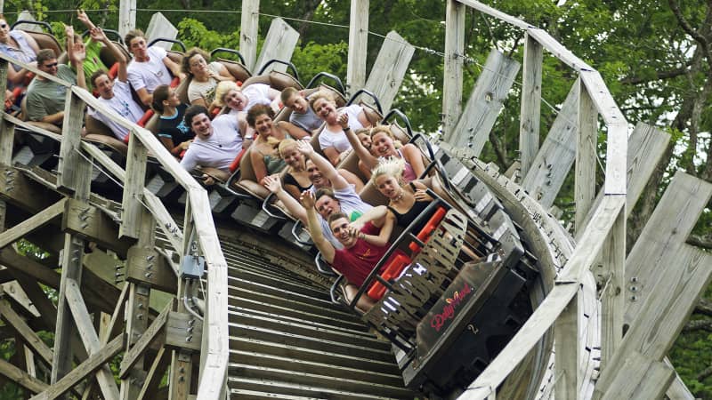 Along with entertainment and charm, Dollywood theme park gets the heart pumping with roller coasters.