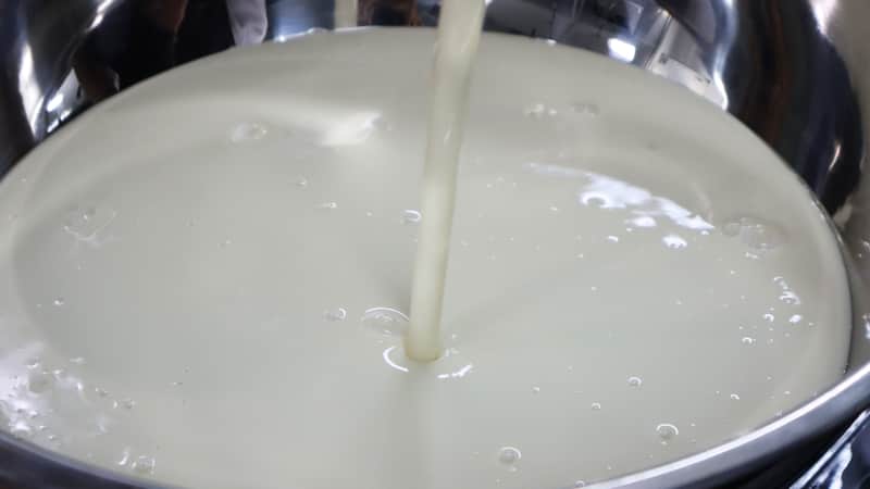 Mora produces Japanese-style soy milk -- it's thicker and creamier -- for its tofu.