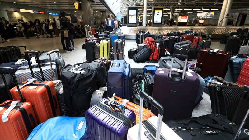 Mountains of bags separated from their owners at London Heathrow Airport have become emblematic of the current air travel troubles.