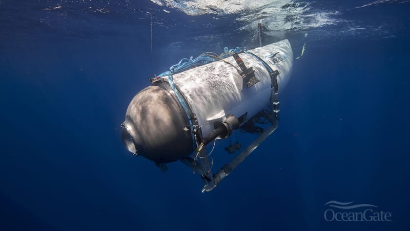 The five-person submersible named Titan makes its descent in 2021. 