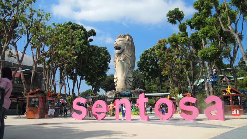 Sentosa has a smaller version of Singapore's famous Merlion statue.